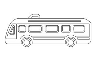 Stadt Bus. editierbar Gliederung skizzieren Symbol, Bus Fahren auf Straße Vektor Illustration im Linie Kunst Stil