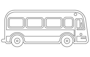 stad buss. redigerbar översikt skiss ikon, buss körning på väg vektor illustration i linje konst stil