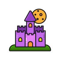 verfolgt Schloss, Draculas Schloss Symbol, Halloween, isoliert auf Weiß Hintergrund. vektor