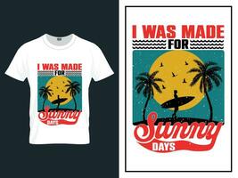 sommar tid strand t-shirt design vektor illustration, vektor sommar dag t skjorta design