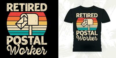 im Ruhestand Arbeiter komisch Briefträger Mail retro Jahrgang Post- Arbeiter T-Shirt Design vektor