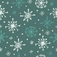Weihnachten nahtlos Muster mit Gekritzel Schneeflocken. vektor