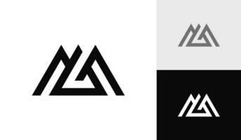 Brief mg Berg Initiale Monogramm Logo Design vektor