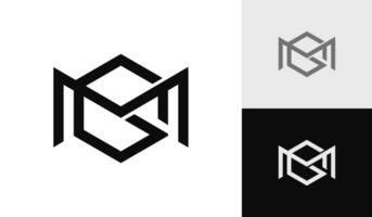 Brief mg Initiale Hexagon Monogramm Logo Design vektor
