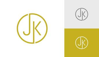 Brief jk Kreis Initiale Monogramm Logo Design Vektor