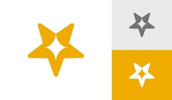 Star mit funkeln Logo Design vektor