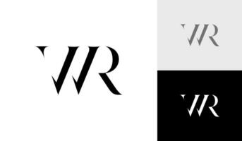 brev wr första monogram logotyp design vektor
