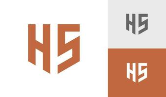 brev hs första monogram emblem logotyp design vektor