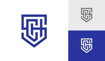 Brief sch Initiale Monogramm Emblem Logo Design Vektor