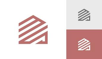 Brief Frau Initiale Monogramm mit Haus gestalten Logo Design Vektor
