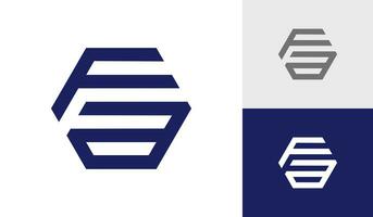 Brief Fa Initiale Hexagon Monogramm Logo Design Vektor