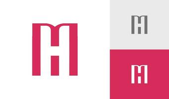 Brief mh oder Hm Monogramm Logo Design Vektor