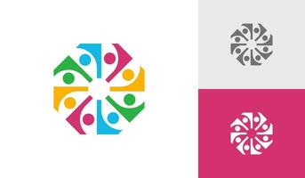 Gemeinschaft Menschen, Sozial Gemeinschaft, global Gemeinschaft, Mensch Familie Logo Design vektor