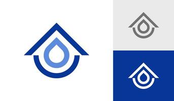 Haus Dach mit Wasser fallen Logo Design vektor