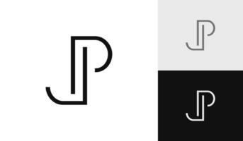 brev jp första monogram logotyp design vektor