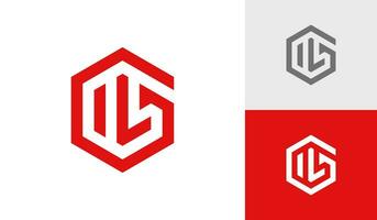 Brief Gil Initiale Hexagon Monogramm Logo Design Vektor