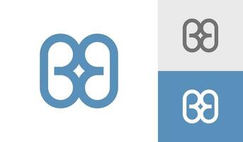 brev bb gnistrande första monogram med logotyp design vektor