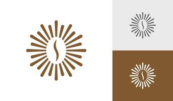 lysande kaffe böna logotyp design vektor