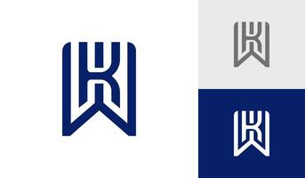 brev wk eller kw första monogram logotyp design vektor