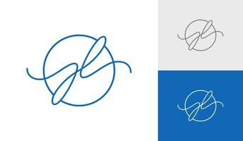 Handschrift oder Unterschrift Brief J L Monogramm Logo Design Vektor