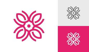 elegant Blume Ornament Logo Design Vektor