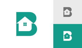 Brief b Initiale Monogramm mit Haus gestalten Logo Design Vektor
