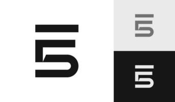 brev f5 första monogram logotyp design vektor