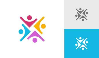 Gemeinschaft Menschen, Sozial Gemeinschaft, global Gemeinschaft, Mensch Familie Logo Design vektor