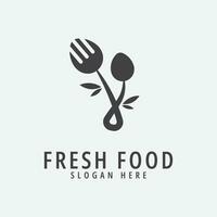 frisch Essen Logo Vektor Illustration Design