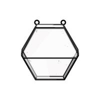 grön terrarium glas tecknad serie vektor illustration