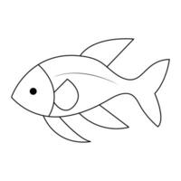 kontinuerlig ett linje teckning av stor fisk och enda linje vektor konst illustration