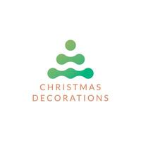 vektor logotyp design jul träd i de stil av metaball med text jul dekorationer.
