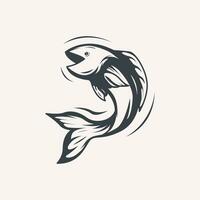 Lachs, Thunfisch Fisch Silhouette Vektor Logo Illustration Vorlage Design