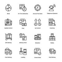 Vektor Linie Symbole Pack von logistisch Lieferung