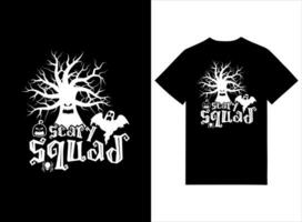 skrämmande trupp halloween t-shirt design vektor