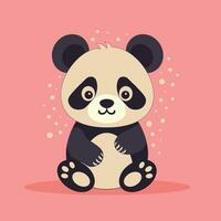 süß Panda Sitzung vektor