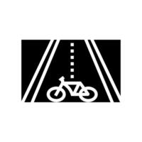 Fahrrad Fahrbahn Umwelt Glyphe Symbol Vektor Illustration