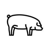 Landrasse Schwein Rasse Linie Symbol Vektor Illustration