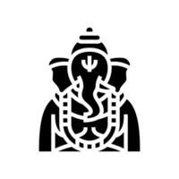 ganesha Gud indisk glyf ikon vektor illustration