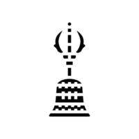 buddist klocka Ghanta glyf ikon vektor illustration
