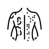 Ausschlag Haut Läsionen Krankheit Symptom Linie Symbol Vektor Illustration