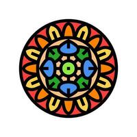 Mandala Buddhismus Farbe Symbol Vektor Illustration