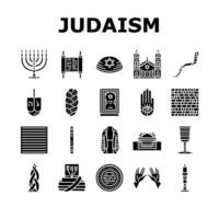 judendom jewish jude Israel torah ikoner uppsättning vektor
