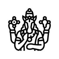 hayagreeva Gud indisk linje ikon vektor illustration