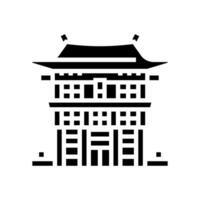 miko helgedom jungfru shintoismen glyf ikon vektor illustration