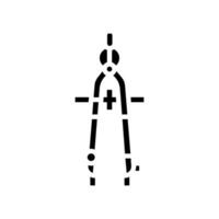 Abfassung Kompass architektonisch Zeichner Glyphe Symbol Vektor Illustration