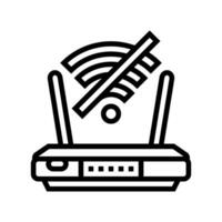 Netzwerk Probleme Reparatur Computer Linie Symbol Vektor Illustration