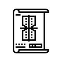 Entwurf Abfassung mechanisch Ingenieur Linie Symbol Vektor Illustration