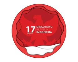 indonesiens självständighetsdag cirkel garuda papper vektor