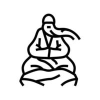 daoistisch Salbei Taoismus Linie Symbol Vektor Illustration